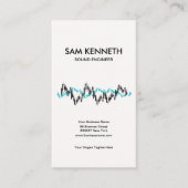 シンプルで明白で黒く青い音波の音声のミキサー 名刺 (正面)