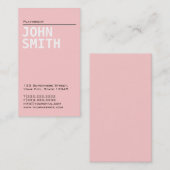 シンプルで明白なピンクの劇作家の名刺 名刺 (正面/裏面)