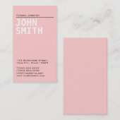 シンプルで明白なピンクの葬儀の名刺 名刺 (正面/裏面)