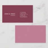 シンプルで明白なボルドーの白人のモダンなプロフェッショナル 名刺 (正面/裏面)