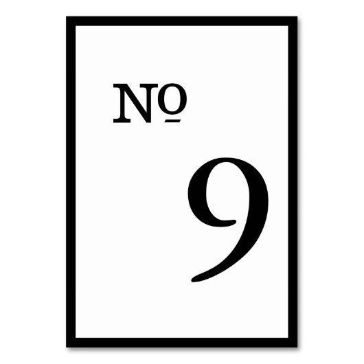 シンプルで明白なボーダー結婚式のテーブル数 テーブルナンバー (正面)