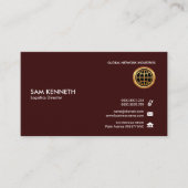 シンプルで明白なレトロの創造的なあずき色の兵站学 名刺 (正面)