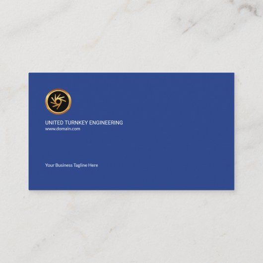 シンプルで明白なレトロの青い陰の創設者CEO 名刺 (裏面)