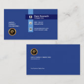 シンプルで明白なレトロの青い陰の創設者CEO 名刺 (正面/裏面)