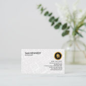 シンプルで明白な白は財政の会計士に番号を付けます 名刺 (スタンド正面)