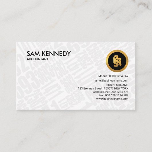 シンプルで明白な白は財政の会計士に番号を付けます 名刺 (正面)