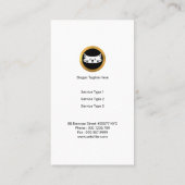 シンプルで明白な足のプリント犬のシルエットの付き添い 名刺 (裏面)