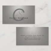 シンプルで明白な銀製のカスタムなモノグラムカード 名刺 (正面/裏面)