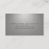 シンプルで明白な銀製のカスタムなモノグラムカード 名刺 (裏面)
