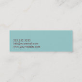 シンプルで明白な青緑色の緑の小型名刺 スキニー名刺 (裏面)