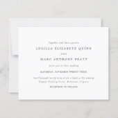 シンプルで時代を超えた予算に優しい結婚式の招待状 (正面)