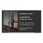 シンプルで暗いハンマーの便利屋サービス マグネット名刺 (正面)