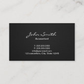 シンプルで暗いモノグラムの会計士の名刺 名刺 (裏面)