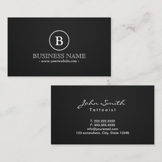 シンプルで暗いモノグラムの入れ墨の芸術の名刺 名刺 (正面/裏面)