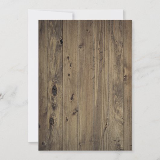 シンプルで暗い木製の板の卒業パーティーの招待 招待状 (裏面)