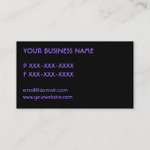 シンプルで暗い紫色のカスタムなモノグラムカード 名刺 (裏面)