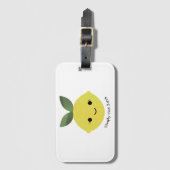 シンプルで最も可愛いかわいいレモン ラゲッジタグ (正面縦)