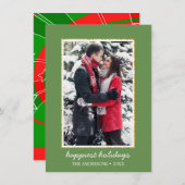 シンプルで最も幸せな休日フォトクリスマスグリーティング シーズンカード (正面/裏面)