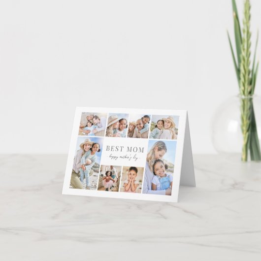シンプルで最高のママの写真コラージュ母の日 カード (正面)
