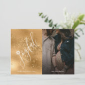 シンプルで楽しい手書きスクリプト写真ホリデーカード シーズンカード (スタンド正面)