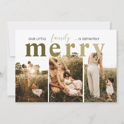 シンプルで楽しい3枚の写真 シーズンカード (正面)