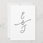 シンプルで気まぐれな手描きの結婚式の写真 招待状 (裏面)