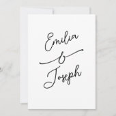 シンプルで気まぐれな手書きの結婚式の予告 セーブザデート (正面)