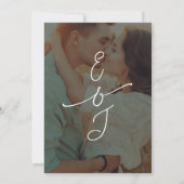 シンプルで気まぐれな手書きの結婚式の写真 赤 招待状 (裏面)