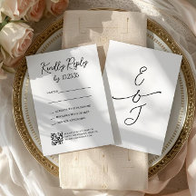 シンプルで気まぐれな手書きの結婚式RSVP返信