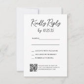 シンプルで気まぐれな手書きの結婚式RSVP返信 出欠カード (正面)