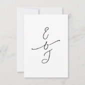 シンプルで気まぐれな手書きの結婚式RSVP返信 出欠カード (裏面)