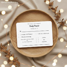 シンプルで洗練されたタイポグラフィー＆食事選択の出欠確認 出欠カード