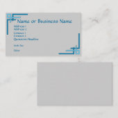 シンプルで洗練されたブルーアールデコ名刺 名刺 (正面/裏面)