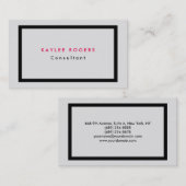 シンプルで洗練されたミニマリストグレープロフェッショナル 名刺 (正面/裏面)