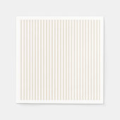 シンプルで洗練されたモダンなタンとホワイトのストライプ スタンダードカクテルナプキン (正面)