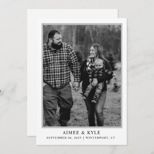 シンプルで洗練された日程お知らせ招待状 招待状 (正面/裏面)