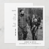 シンプルで洗練された結婚のご案内 招待状 (正面/裏面)