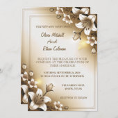 シンプルで洗練された結婚式招待状をカスタマイズ 招待状 (正面/裏面)