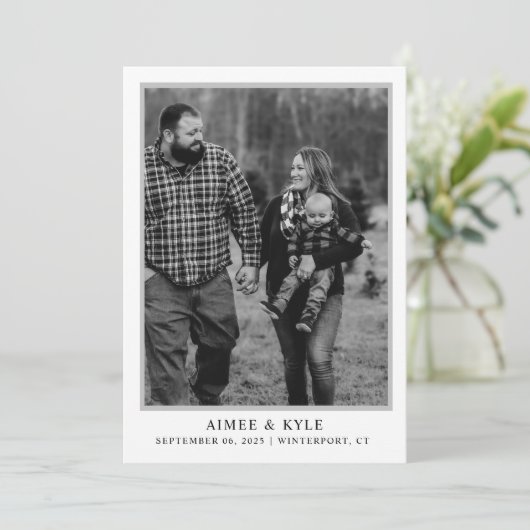 シンプルで洗練されたSave The Date招待状 招待状 (スタンド正面)