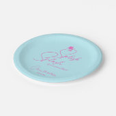 シンプルで清潔な人魚の誕生日パーティー ペーパープレート (アングル)