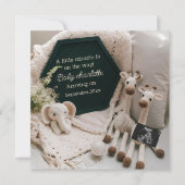 シンプルで温かいニュートラルな妊娠発表 招待状 (正面)