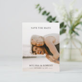 シンプルで白い上敷の保存日付|の写真 案内ポストカード (スタンド正面)