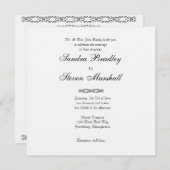 シンプルで白い結婚式招待状 招待状 (正面/裏面)