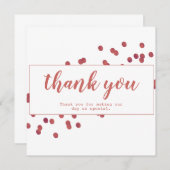 シンプルで白くおよび赤いサンキューカード サンキューカード (正面/裏面)