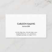 シンプルで白く黒くシックなモダン 名刺 (裏面)