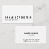 シンプルで白く黒くシックなモダン 名刺 (正面/裏面)