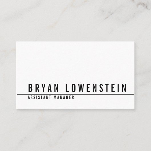 シンプルで白く黒くシックなモダン 名刺 (正面)