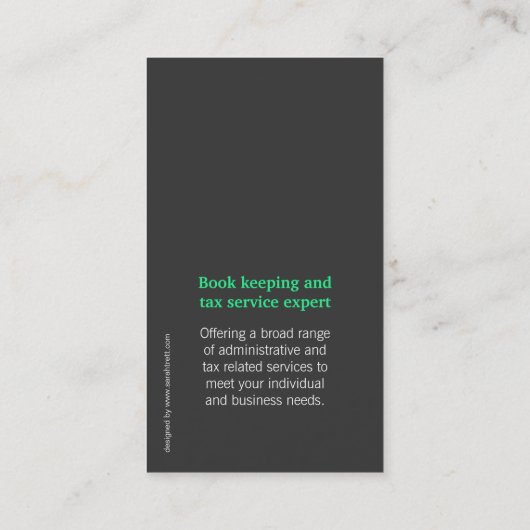 シンプルで真新しい緑の灰色の円の名刺 名刺 (裏面)