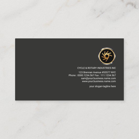 シンプルで簡潔で創造的で黒くグランジな創設者CEO 名刺 (裏面)