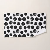 シンプルで粋で黒い水玉模様の浴室タオル バスタオルセット (ハンドタオル)